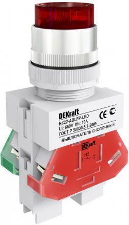 Кнопка ABLFP 22мм красная LED 24В AC/DC ВK-22