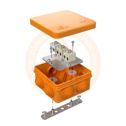 Коробка огнестойкая для открытой проводки 40-0210-FR1.5-4 Е15-Е120 80х80х40