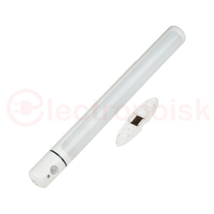 ULM-F43-0,9W/4200K SENSOR IP20 WHITE Светильник светодиодный для внутренней подсветки мебели с датчиком движения. Питание 3АА (не в/к). 60Lm. Белый. ТМ Uniel