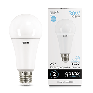 Лампа светодиодная LED 30 Вт 2390 Лм 6500К холодная E27 А67 Elementary Gauss