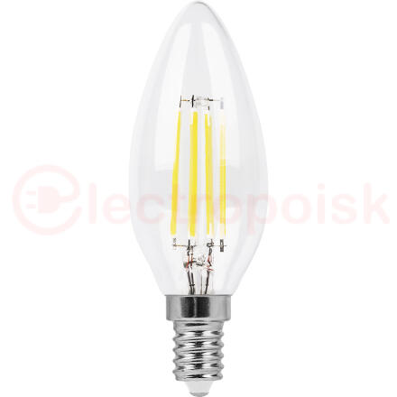 Лампа светодиодная LED 9вт Е14 теплый свеча FILAMENT