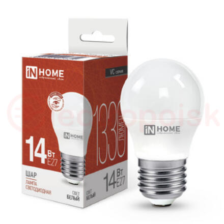 Лампа светодиодная LED-ШАР-VC 14Вт 230В E27 4000K 1330Лм IN HOME