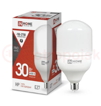 Лампа светодиодная LED-HP-PRO 30Вт 230В Е27 4000К 2850Лм IN HOME