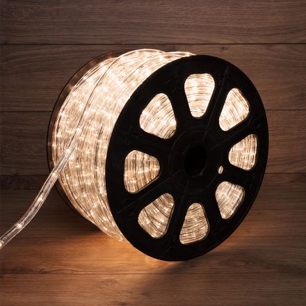 Дюралайт профессиональный LED, свечение с динамикой (3W) - ТЕПЛЫЙ БЕЛЫЙ, 24 LED/м, бухта 100м