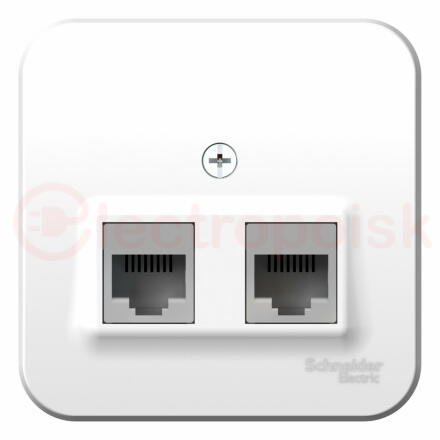 Розетка BLANCA наружная двойная компьютерная RJ45, кат.5e, с изолирующей пластиной, белый