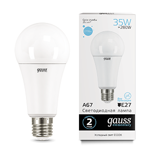 Лампа светодиодная LED 35 Вт 2790 Лм 6500К холодная E27 А67 Elementary Gauss