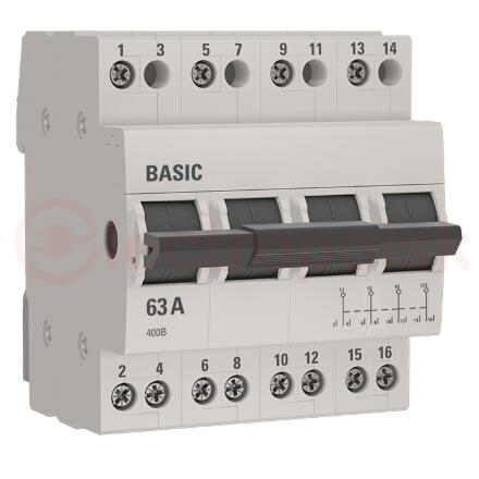 Переключатель трехпозиционный 4P 63А Basic