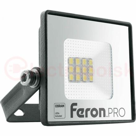 Прожектор светодиодный ДО-10w 6400К 900Лм IP65 черный Feron.PRO