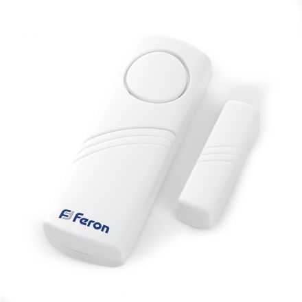 Звонок сигнализация 1 мелодия 2х1.5V/AA,громкоcть 90dB, белый, Feron