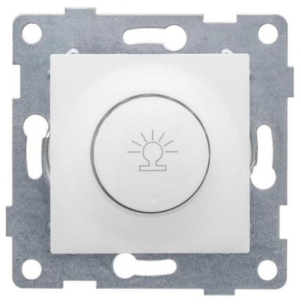 Ugra диммер, 500 W, с накладкой и воротком, скрытая установка.  белый.