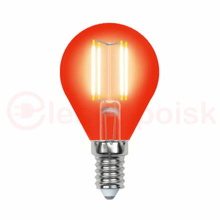 Лампа светодиодная декоративная цветная LED 5вт 200-250В шар 350Лм Е14 КРАСНЫЙ Uniel Air color