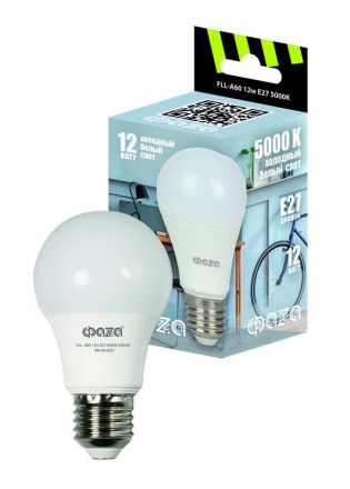 Лампа светодиодная LED 12Вт E27 5000K груша 230/50 ФАZА