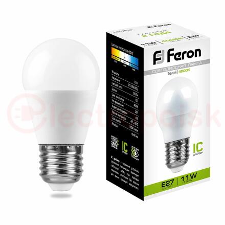Лампа светодиодная LED 11вт Е27 белый матовый шар