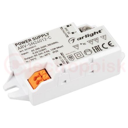 Блок питания ARV-SN24012-C (24V, 0.5A, 12W) (ARL, IP20 Пластик, 3 года)