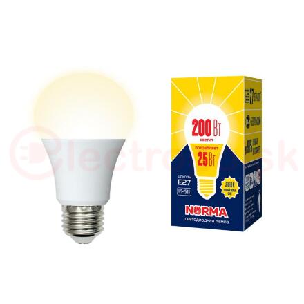 LED-A70-25W/3000K/E27/FR/NR Лампа светодиодная. Форма ''A'', матовая. Серия Norma. Теплый белый свет (3000K). Картон. ТМ Volpe''