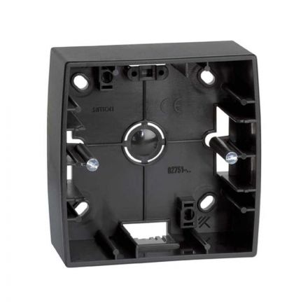 Коробка наружной установки на 1 пост,  89х89х37 mm, S82, графит