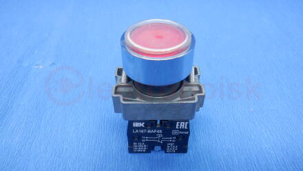 Кнопка LA167-BAF45 d=22мм 1з+1р красная IEK