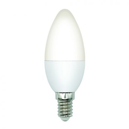 Лампа светодиодная LED-C37-5W/3000K/E14/FR/SLS Форма свеча матовая Теплый белый свет (3000K) ТМ Volpe