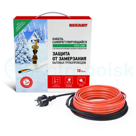 Кабель греющий саморегулирующийся REXANT 10HTM2-CT, в трубу, 2 м/20 Вт