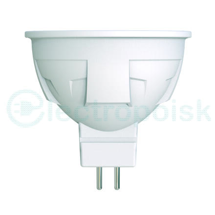LED-JCDR 6W/WW/GU5.3/FR/DIM PLP01WH Лампа светодиодная, диммируемая. Форма «JCDR», матовая. Серия ЯРКАЯ. Теплый белый свет (3000K). Картон. ТМ Uniel