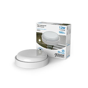 Светильник светодиодный ДБП-12 Вт 980 Лм 6500K IP65 D160х53 ЖКХ круг UNIVERSAL Gauss