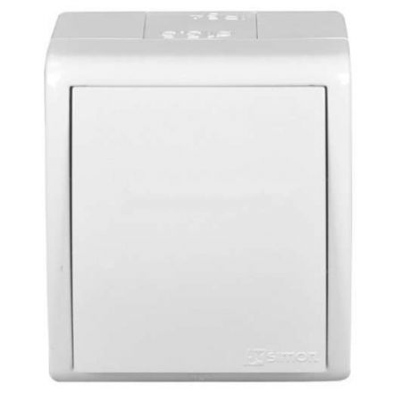 Выключатель одноклавишный, IP54 10А 250В, винтовой зажим, S15A, белый