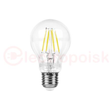 Лампа светодиодная LED 9вт Е27 теплый FILAMENT
