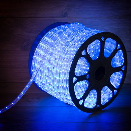 Дюралайт профессиональный светодиодный постоянное свечение (2.4W)  cин ий 220В d13мм (бухта 100м)