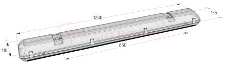 ДБП-52Вт, IP65, 5000К, 6300Лм, прозр.рас-ль, ССО-42/55