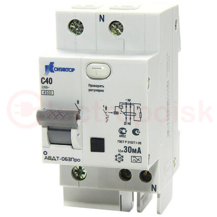 Выключатель автоматический дифференциальный 2P 40A Idn-300mA тип A