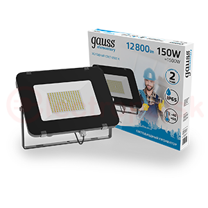 Прожектор светодиодный ДО-150 Вт 12800 Лм 6500К IP65 200-240 В черный LED Elementary Gauss
