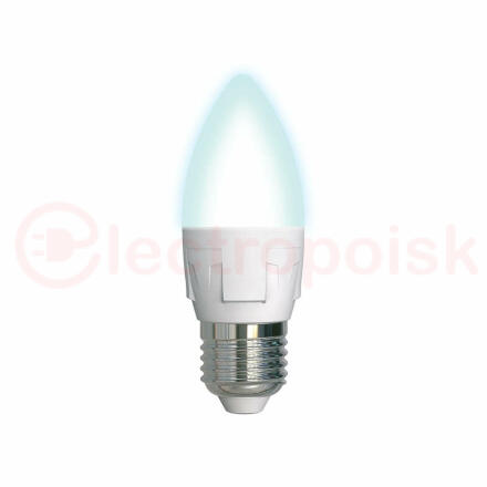 Лампа светодиодная LED 7вт 175-250В свеча матовая 600Лм Е27 4000К Uniel ЯРКАЯ